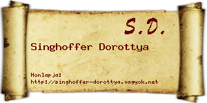 Singhoffer Dorottya névjegykártya